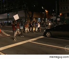Stand in the road long enough when people are trying to get home to see their families and this might happen