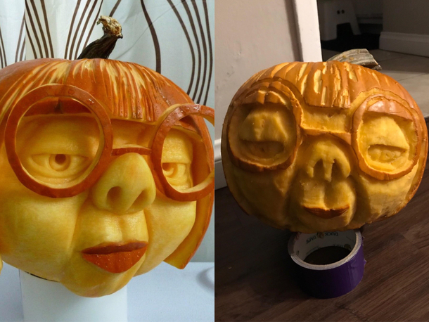 Started off carving Edna ended up with ET