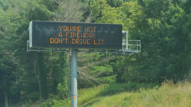 State of Virginia road sign on July th weekend