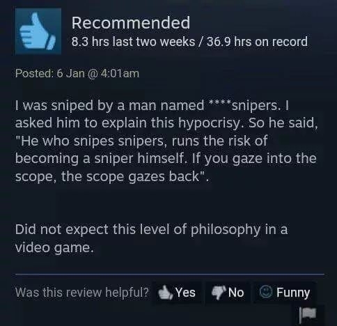 Steam reviews always deliver