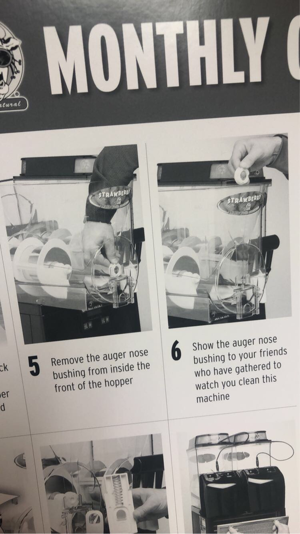 Step  to cleaning an icee machine at work