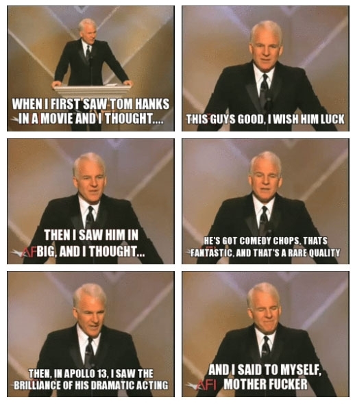 Steve Martin on Tom Hanks