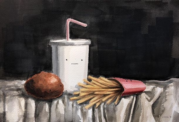 Still Life - watercolor on paper -  x 