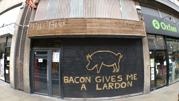 Store front for a BBQ joint in Dublin Ireland