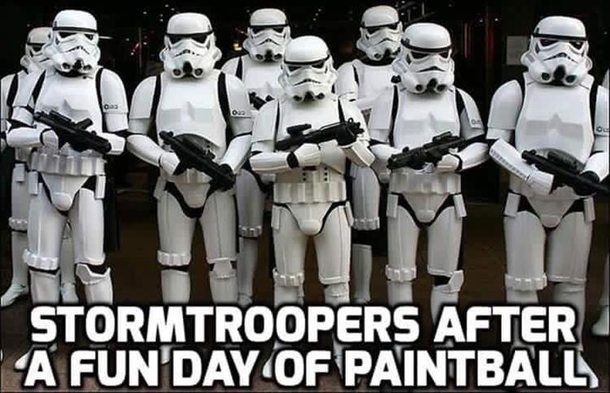 Stormtroopers after a day of paintball