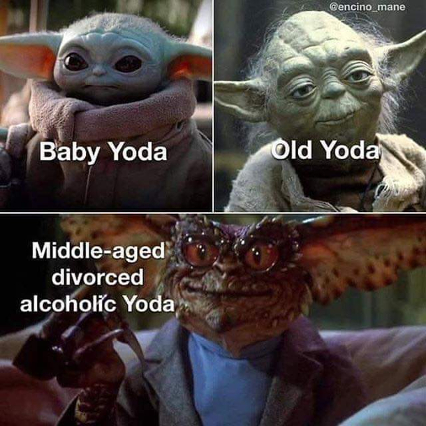 Stressed I was needed the alcohol I did Alco Yoda