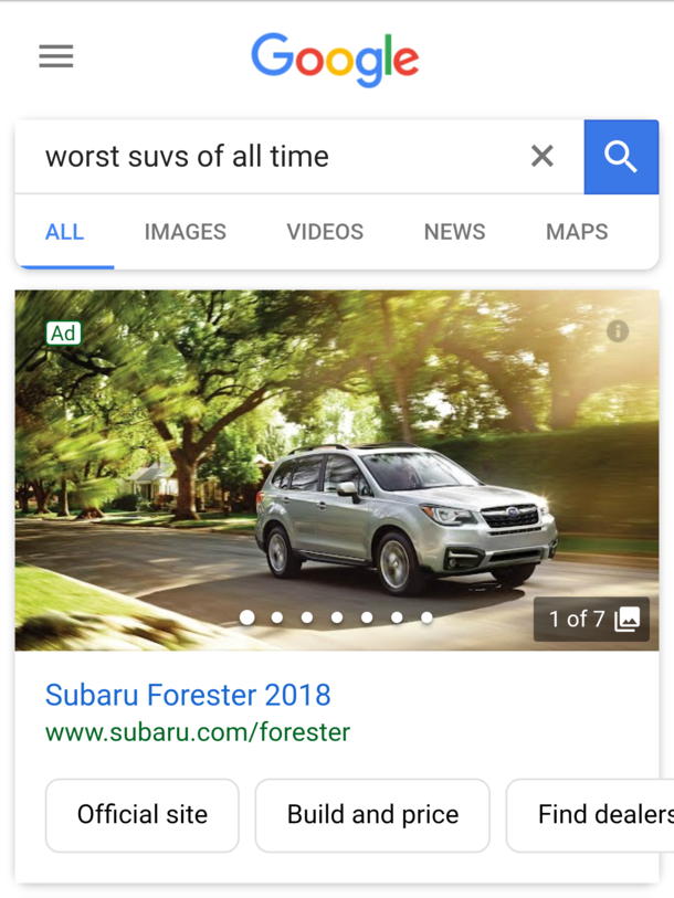 Subaru needs to work on their marketing