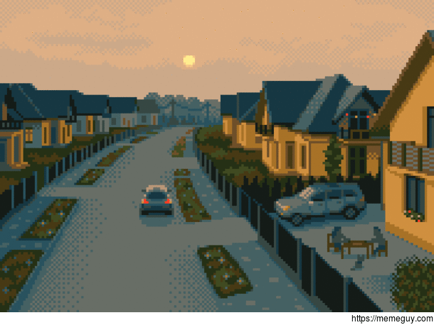 Suburban Holiday  pixel art by me 