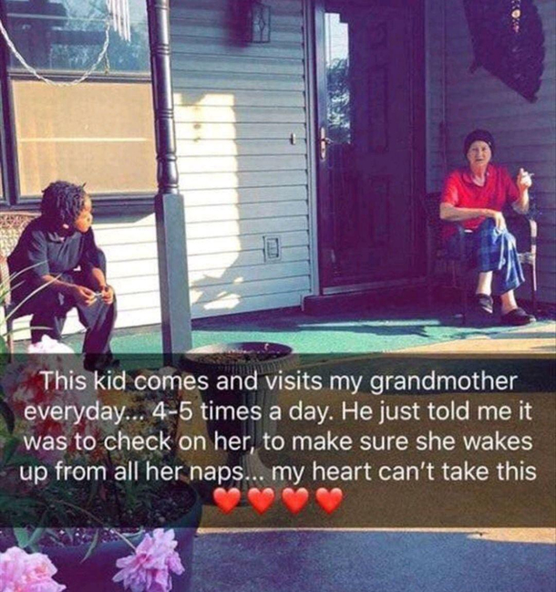 Such a sweet kid What random acts of kindness have you seen in your neighborhood 