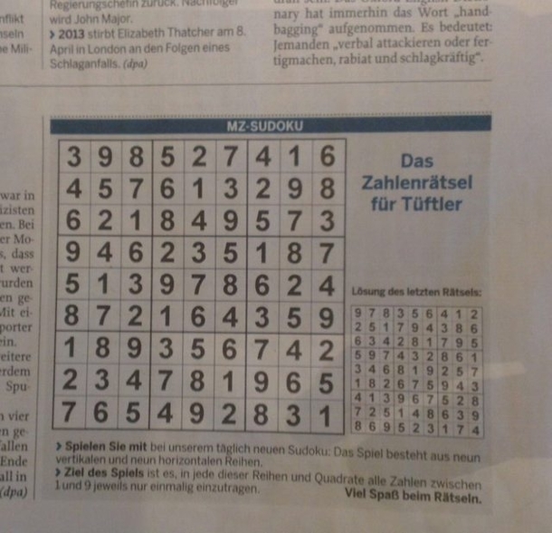 Sudoku was pretty easy this morning
