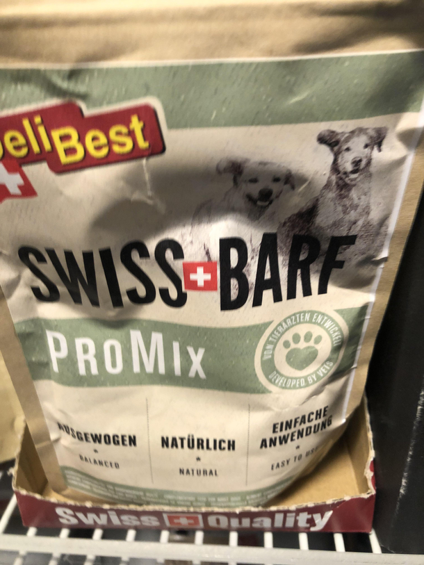 Swiss Barf at the supermarket