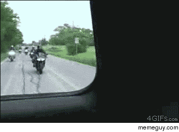Tailgating speed biker instant karma