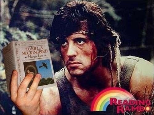 Take a look Read a book Its Reading Rambo