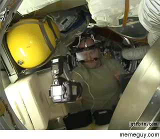 Taking a selfie in space