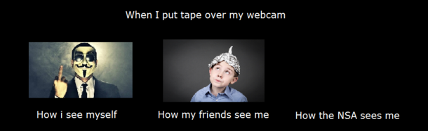 Tape on the webcam