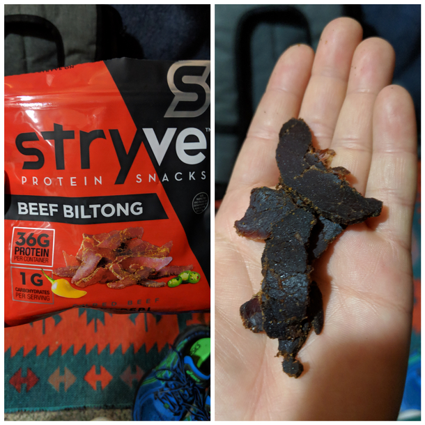 Tasted like what id expect the bottom of my black Converses would thinly sliced