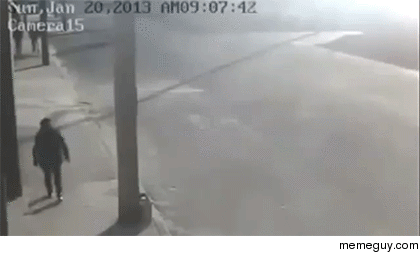Telephone pole saves a life