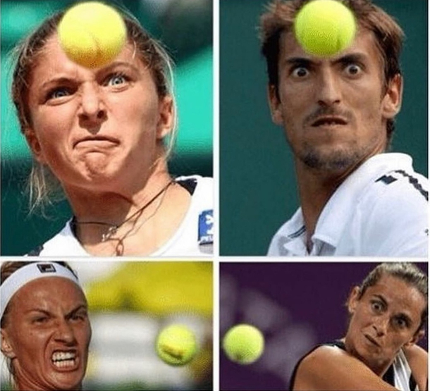 Tennis players using their telekinetic abilities