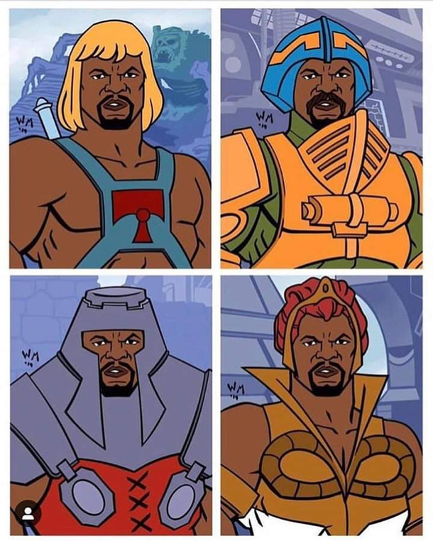 Terry Crews as the characters from Masters of the Universe