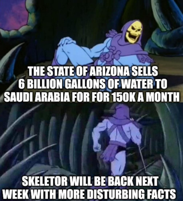 Thankfully Arizona have plenty of water Oh wait