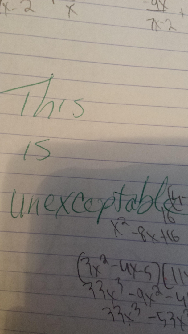 That spelling is unacceptable