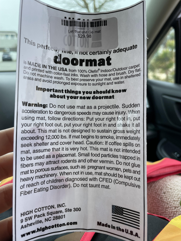 That warning