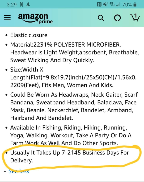 Thats a heck of a delivery window