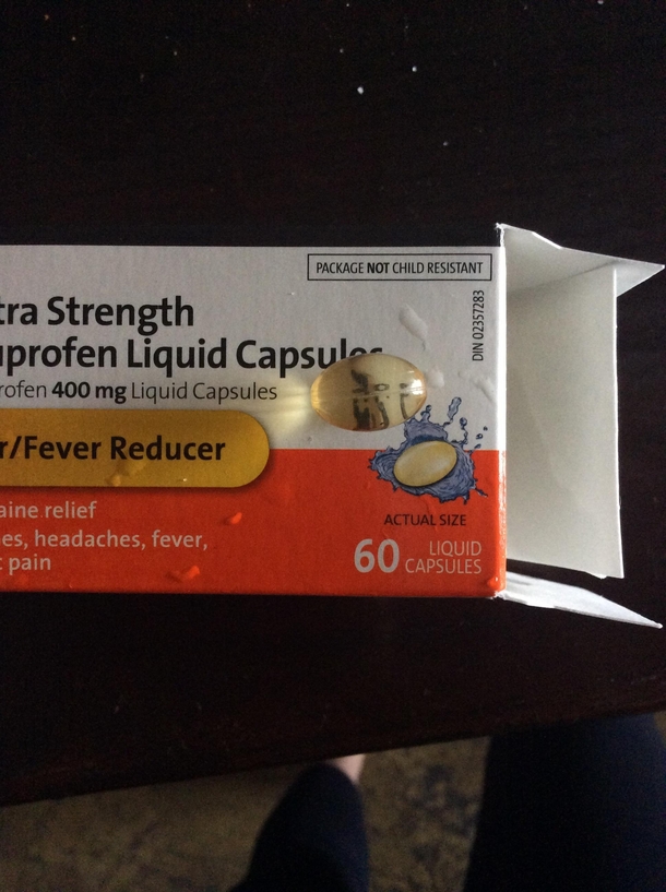 The actual size of this pill