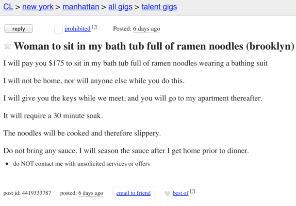 The ads you find on craigslist