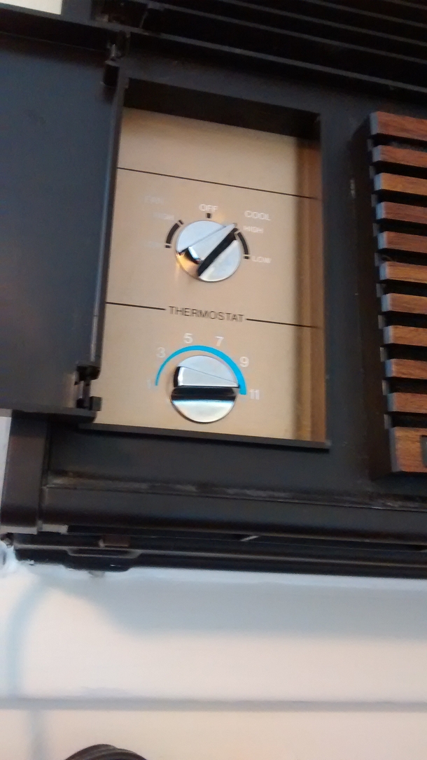 The air conditioner in my hotel room goes all the way to 