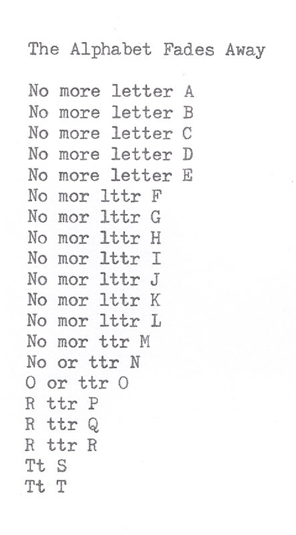The alphabet fades away