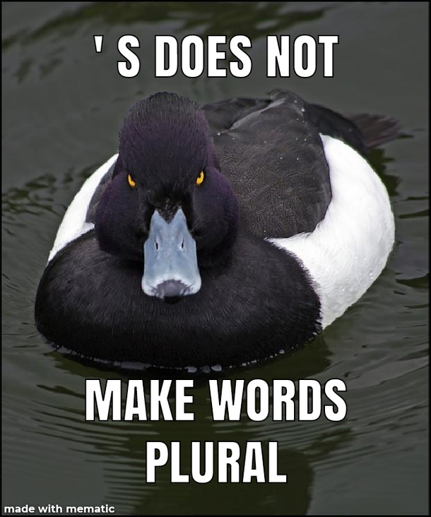 The apostrophe makes a thing possessive not more of it