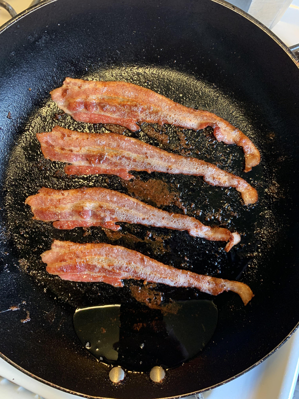 The bacon I fried look like whales