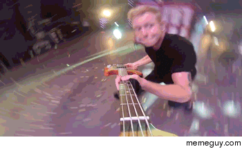 The bassist from A Day to Remember put a GoPro on the end of his guitar