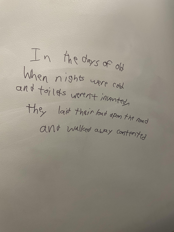 The bathroom poet strikes again