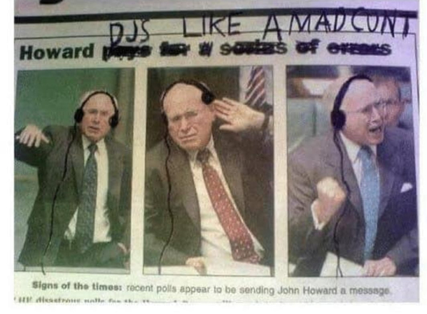 The best newspaper scribble of all time John Howard ex PM of AUS circa 