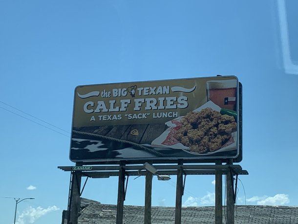 The Big Texan Steak House in Amarillo Texas - Home to the famous  oz steak and apparently calf fries