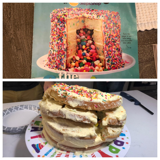 The birthday cake my nieces tried making me