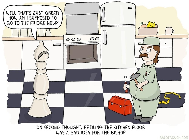 The Bishop and the kitchen tiles