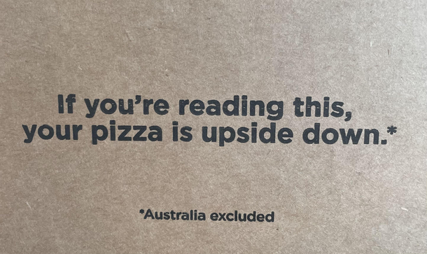 the bottom of a pizza box at pie five