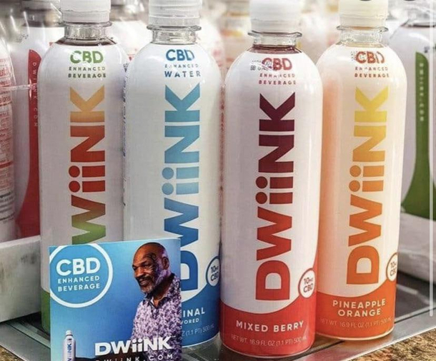 The branding Mike Tyson used for his line of CBD water