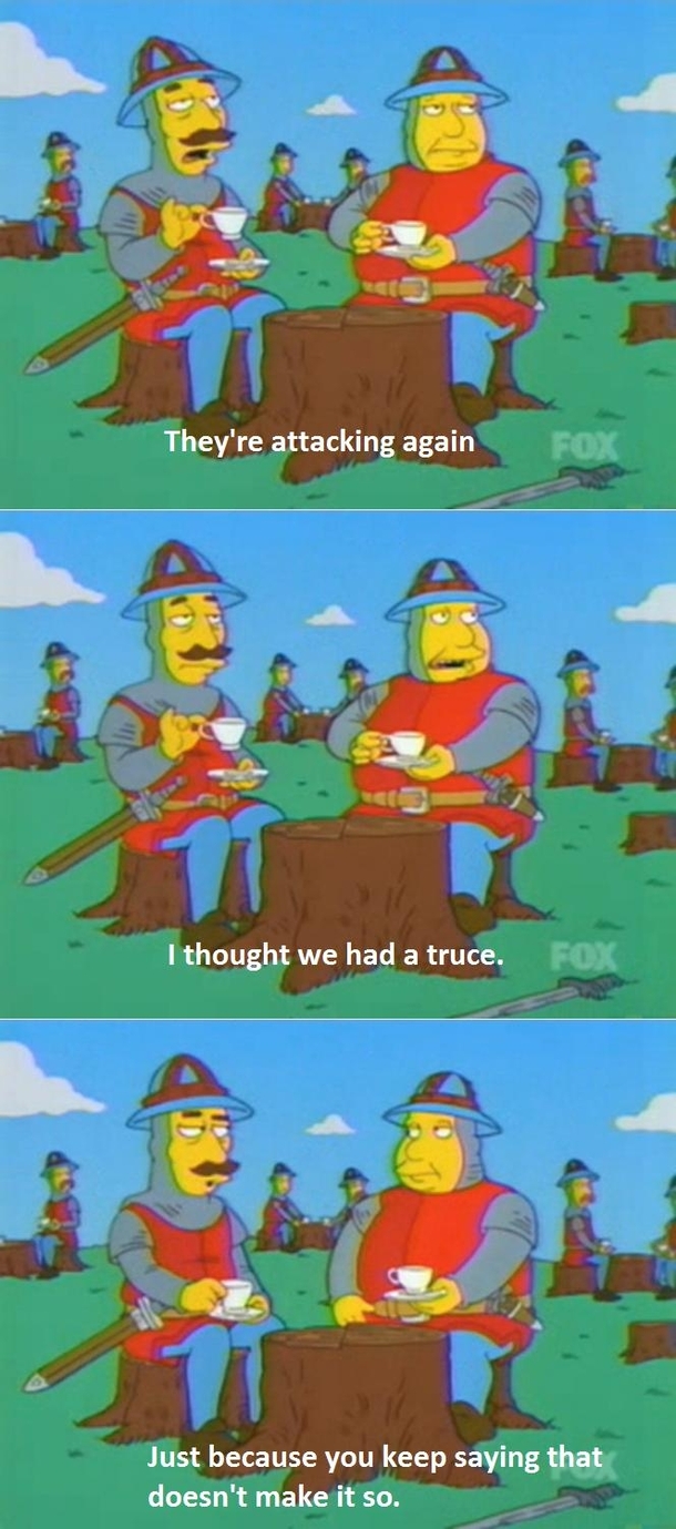The British reaction to every war ever