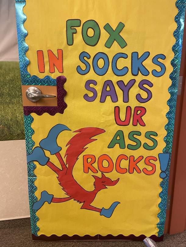 The C fell off my moms first grade classroom door