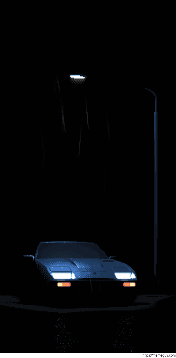 The car under the lamp pixelart seamless scene