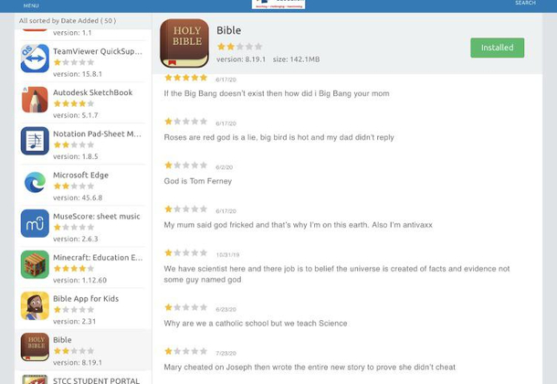 The comments on my Catholics schools apps