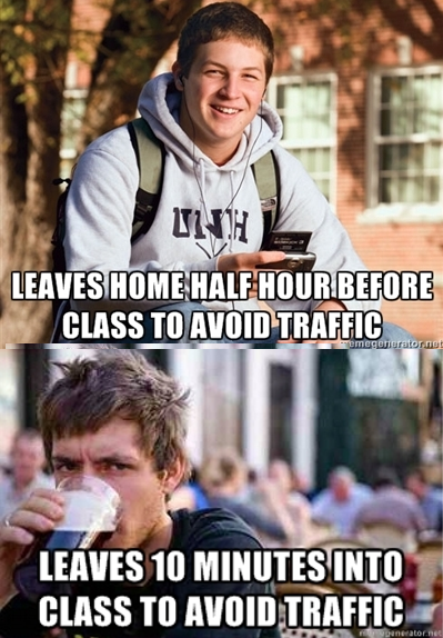The difference between a college freshman and senior