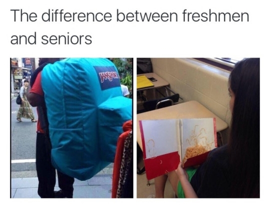The difference between freshmen and seniors