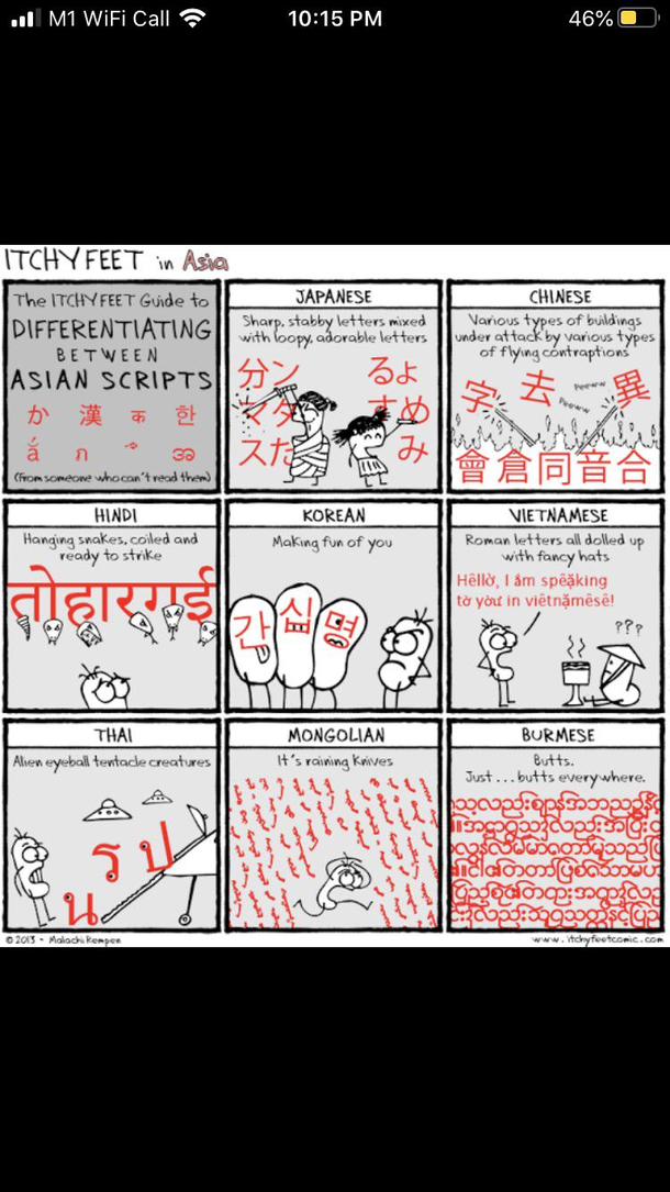 The different Asian languages made easy