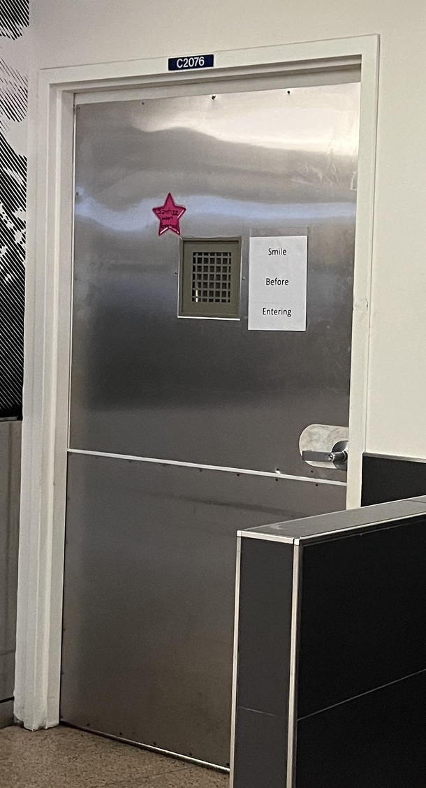 The door to my airport McDonalds just screams smiles
