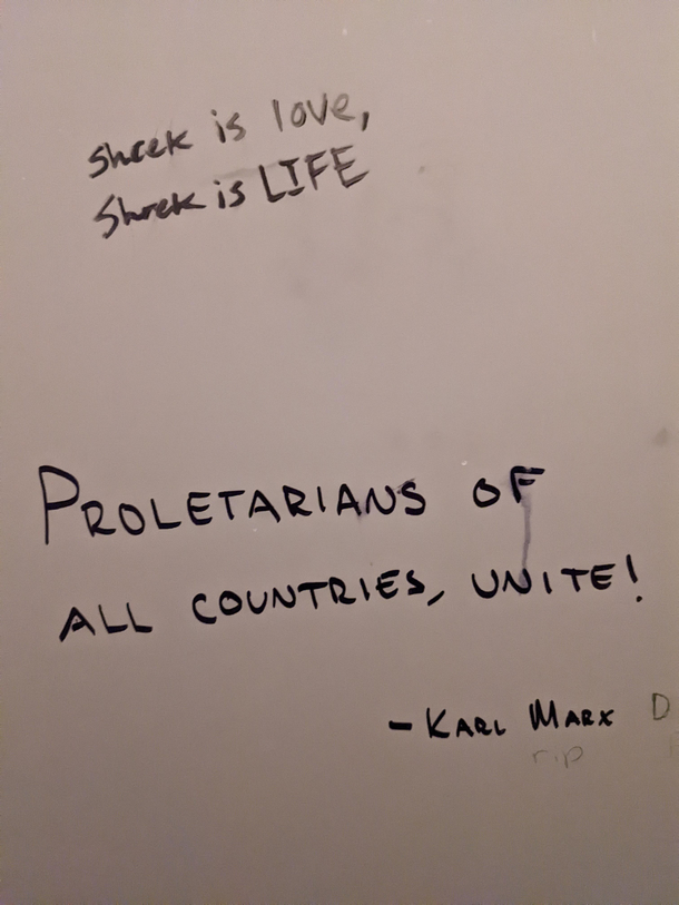 The duality of high schoolers courtesy of my school bathroom